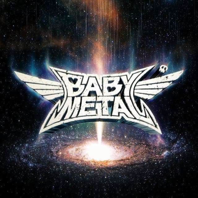 Portada del álbum Metal Galaxy de BABYMETAL 2019, con las tres figuras en un fondo cósmico y estética futurista